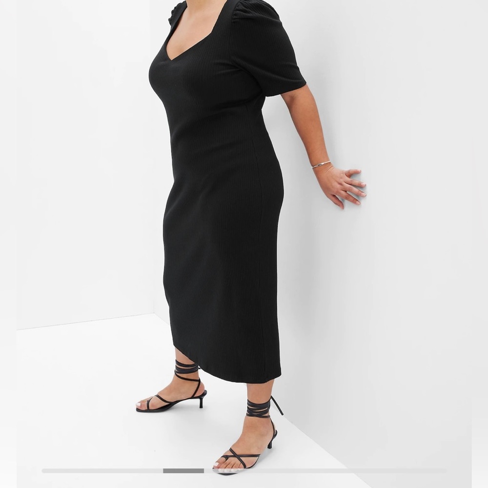 Puff Sleeve Midi Dress